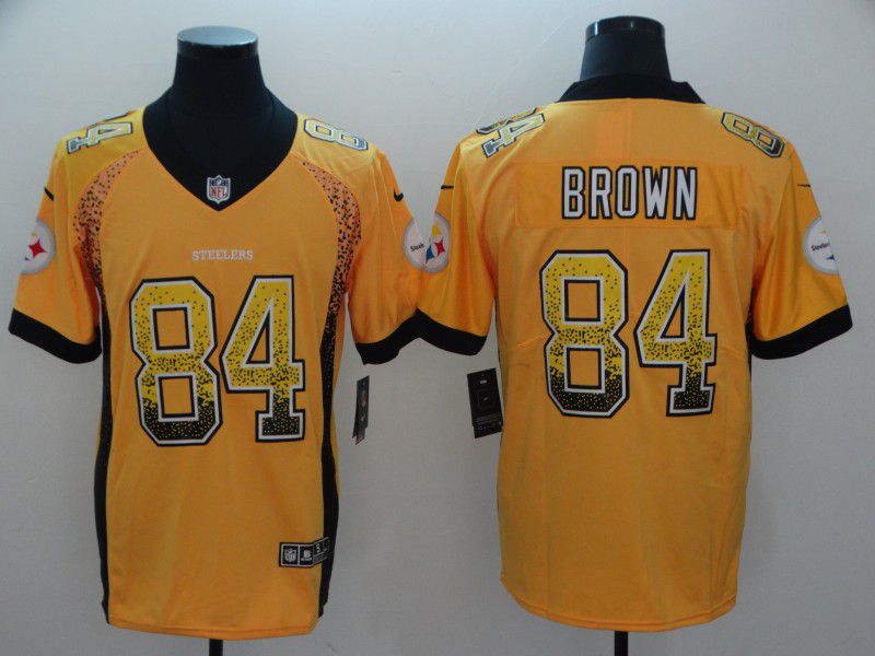 Men Pittsburgh Steelers #84 Brown Yellow Nike Drift Fashion Color Rush Limited NFL Jerseys